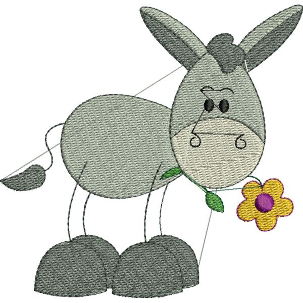 Esel mit Blume Miniaturansicht